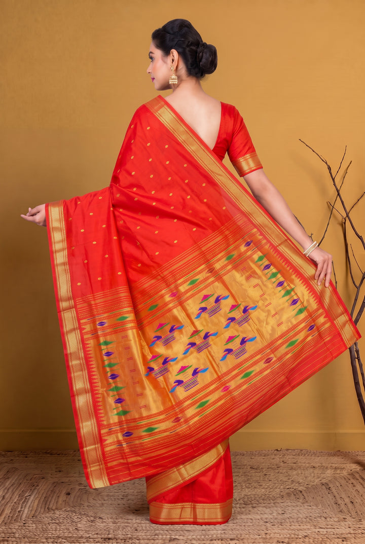 Red Silk Paithani Saree