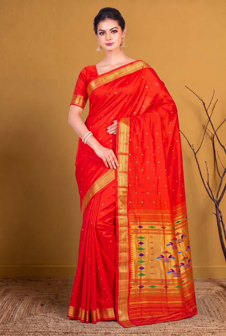Red Silk Paithani Saree