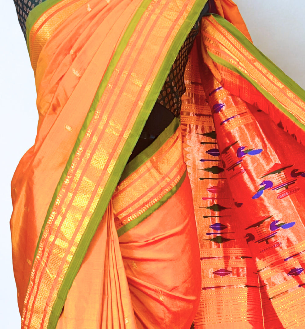 Yellow Paithani Saree with Gold Zari