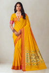 Mustard cotton paithani saree