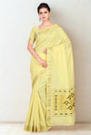 Butterscotch yellow cotton paithani saree