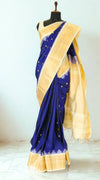 Navy Blue Silk Gadwal Saree