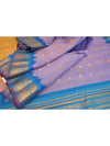 Purple Gadwal Silk Saree with Temple Border