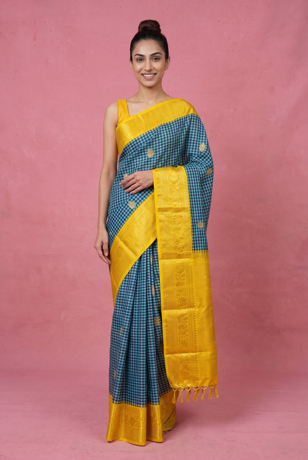 Blue and Black Checks Gadwal
