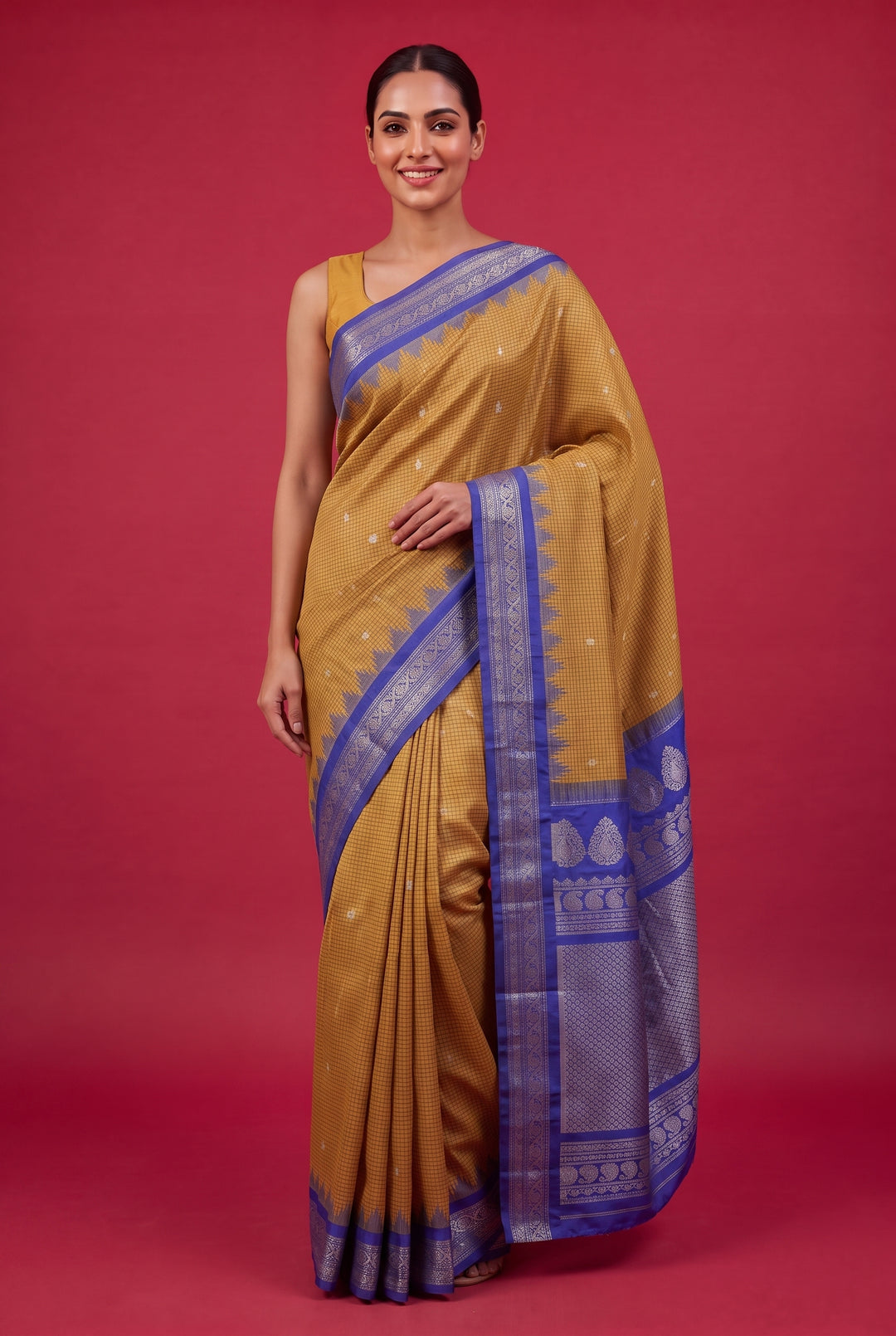 Beige Checks Gadwal Online
