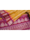 Beige Gadwal Checks Pattu Saree