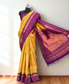 Cream Gadwal Silk Checks Saree
