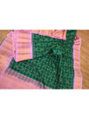 Bottle Green Checks Gadwal Silk Saree