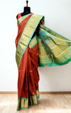 Orange Checks Gadwal Saree Online