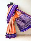 Peach Gadwal Silk Saree Online