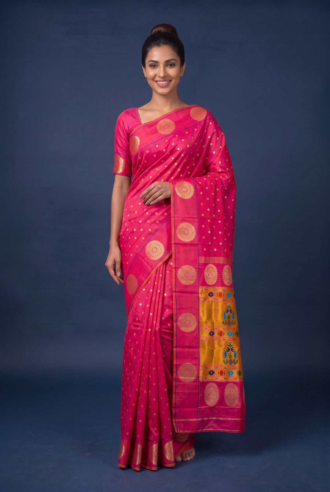 Pink Silk Paithani Saree