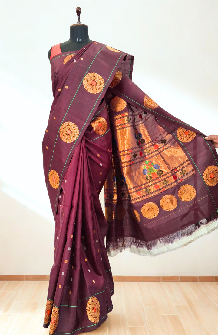 Wine Paithani Saree Online
