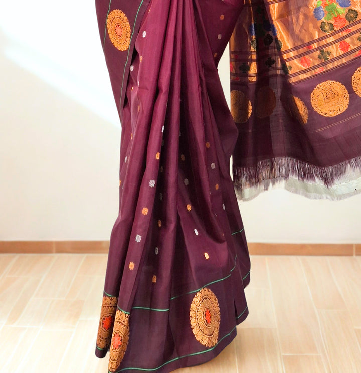 Wine Paithani Saree Online