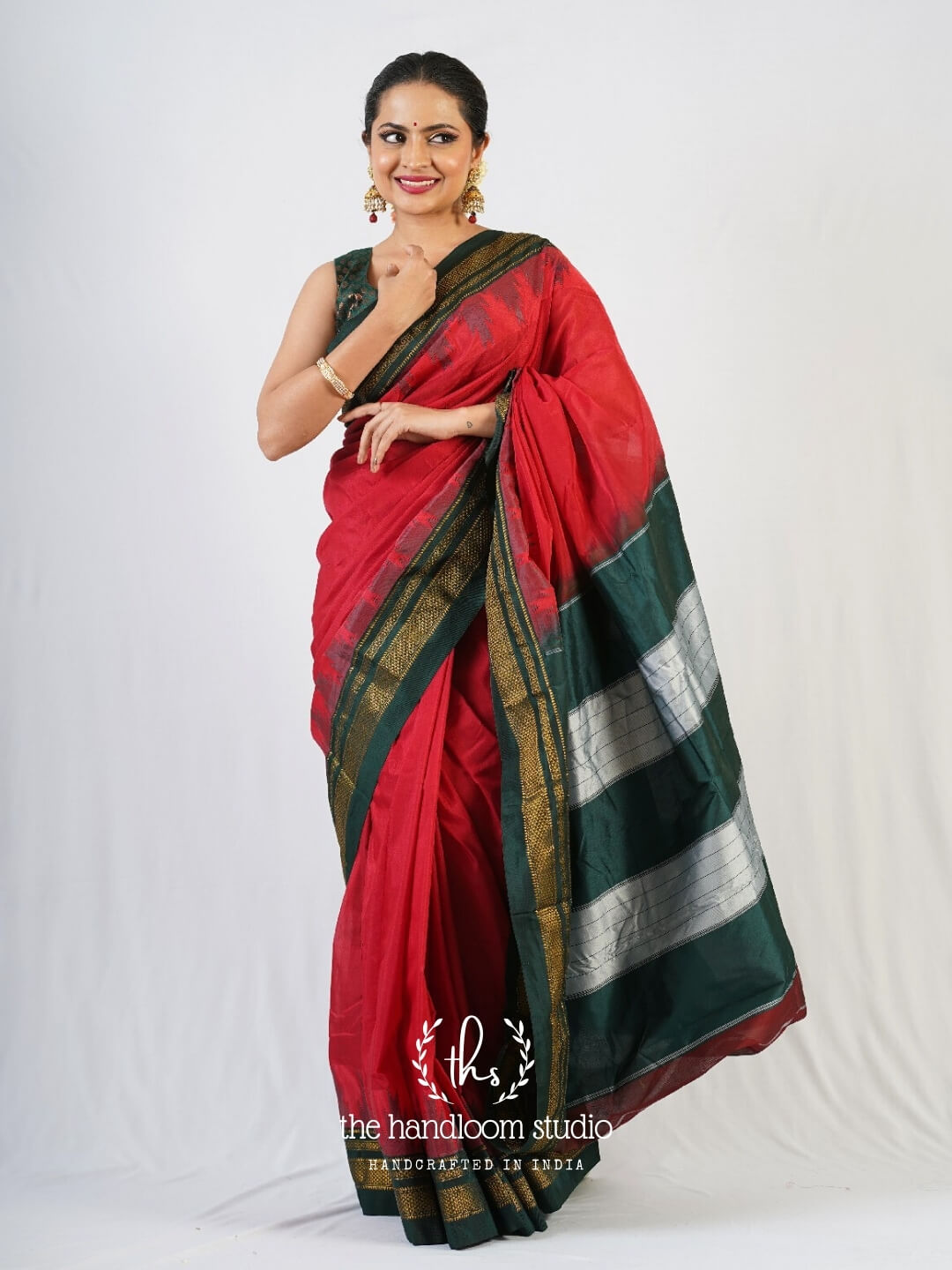 Buy Ilkal Cotton Silk Handloom Saree : Ilkal 'Humble Henna Saree' – Ek Dori