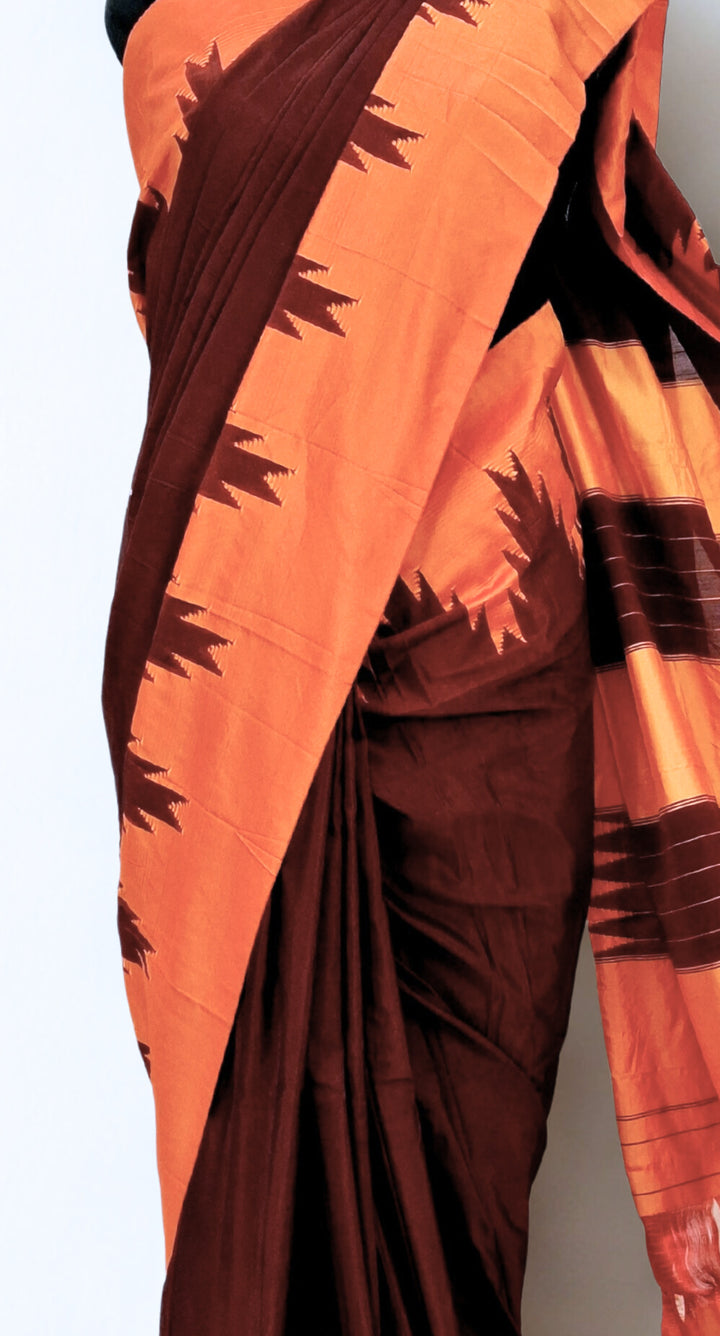 Maroon cotton silk ilkal saree