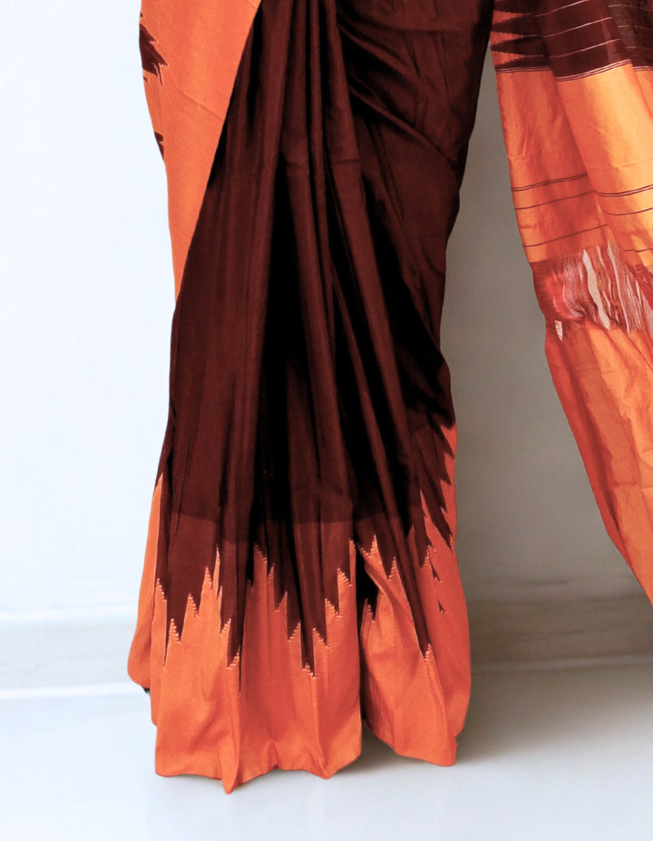Maroon cotton silk ilkal saree