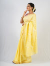 Pale Yellow Cotton Jamdani Saree