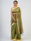 Moss Green Pure Cotton Jamdani Saree