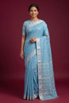Ice Blue Cotton Saree