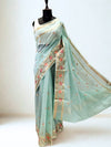 Seafoam Green Kota Doria Saree