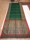 Bottle green dhakai cotton silk saree