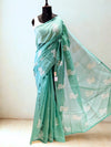 Sea green kota doria saree