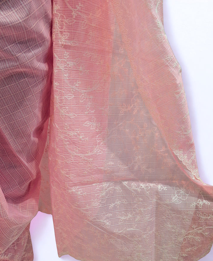 Blush Pink Kota Doria Saree