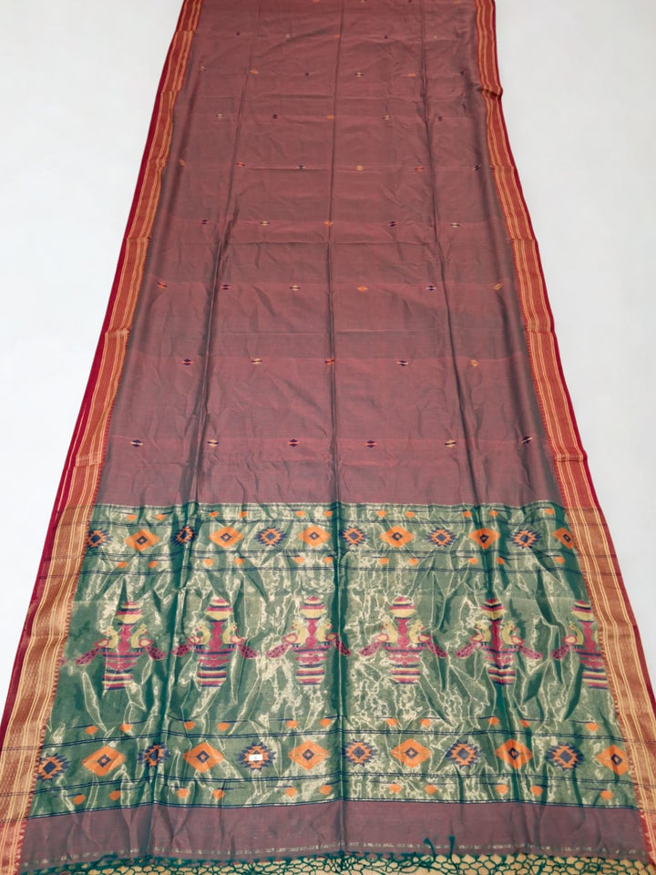 Mauve Cotton Dhakai Saree