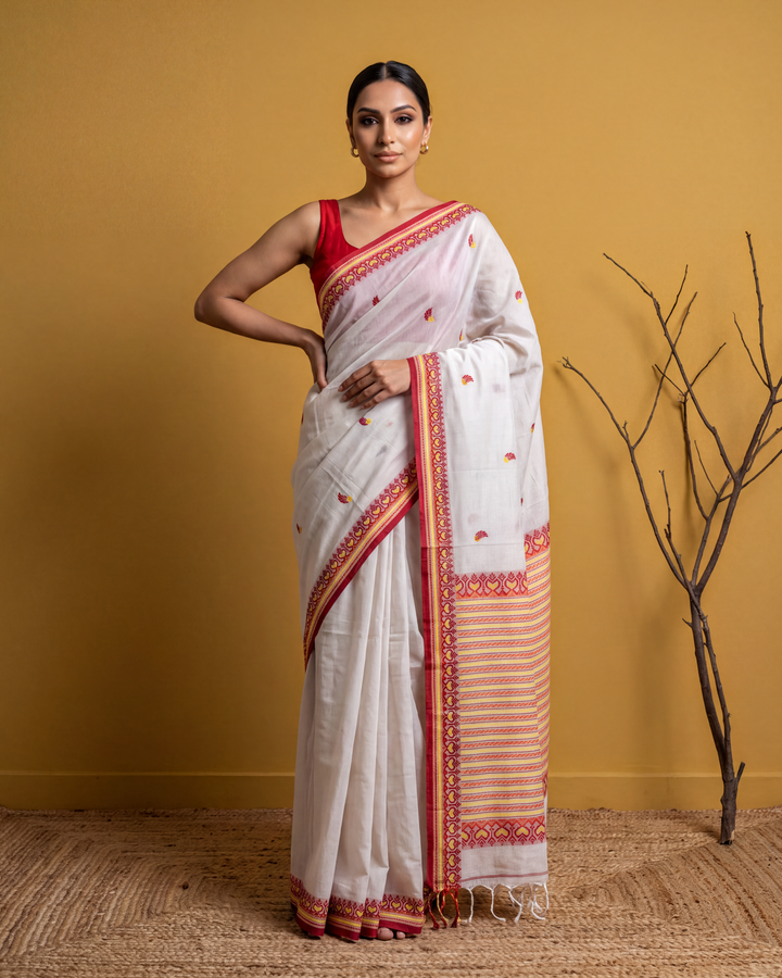 Off-white cotton kota saree