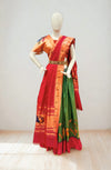 Parrot green silk paithani lehenga