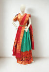 Sea green silk paithani lehenga