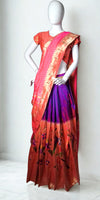 Purple silk paithani lehenga
