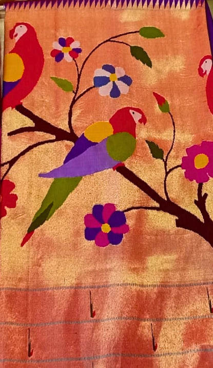 Purple silk paithani lehenga