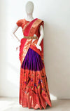 Purple silk paithani lehenga