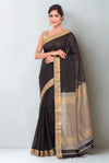 Black checks maheshwari saree