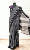Black Cotton Checks Saree
