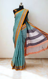 Handloom Light Blue Cotton Ilkal Saree