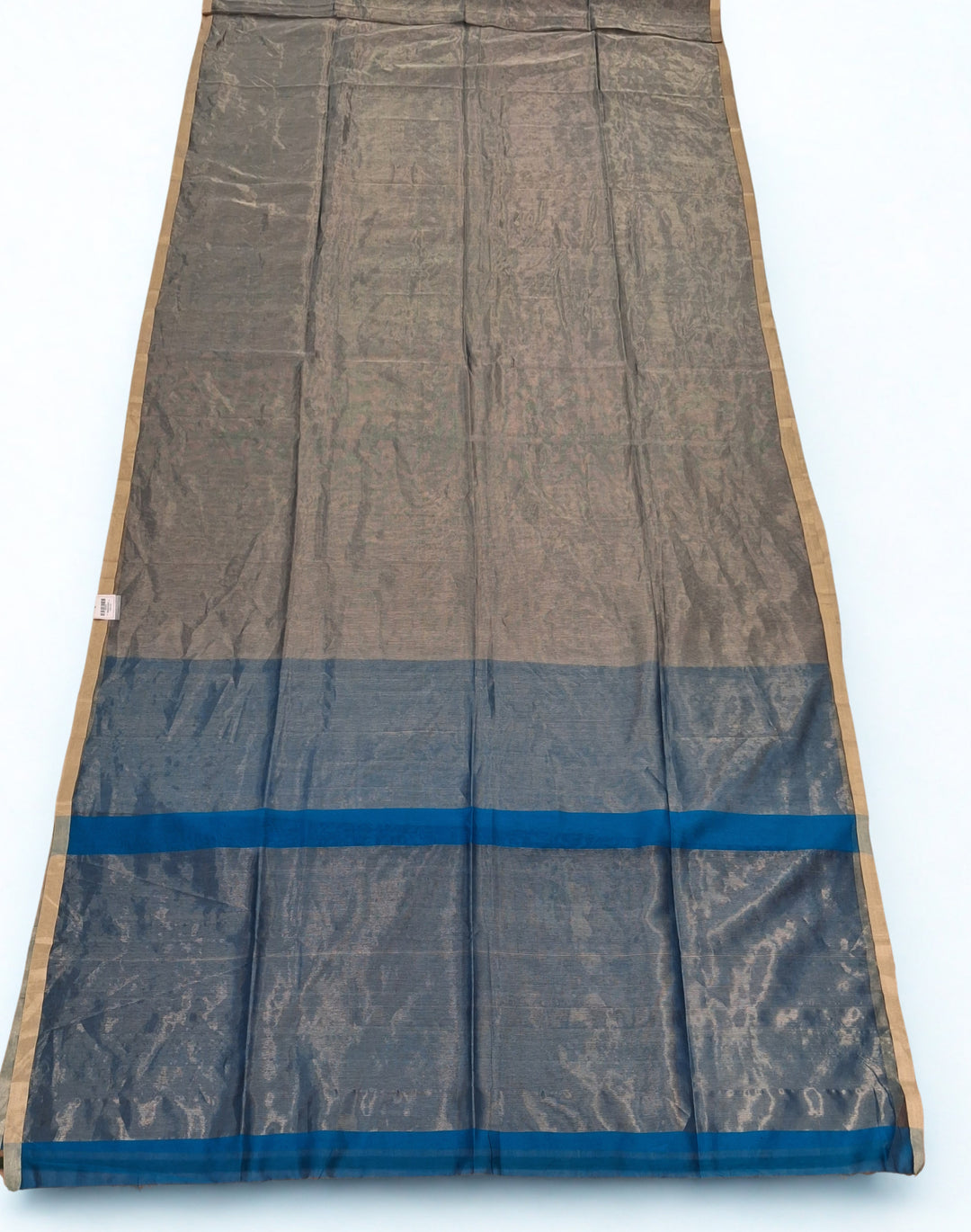 Steal grey tissue maheshwari saree