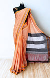 Handloom Orange Cotton Saree