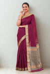 Wine checks maheshwari saree