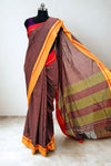 Maroon Checks Cotton Ilkal Saree