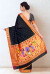 Black rich pallu silk paithani saree
