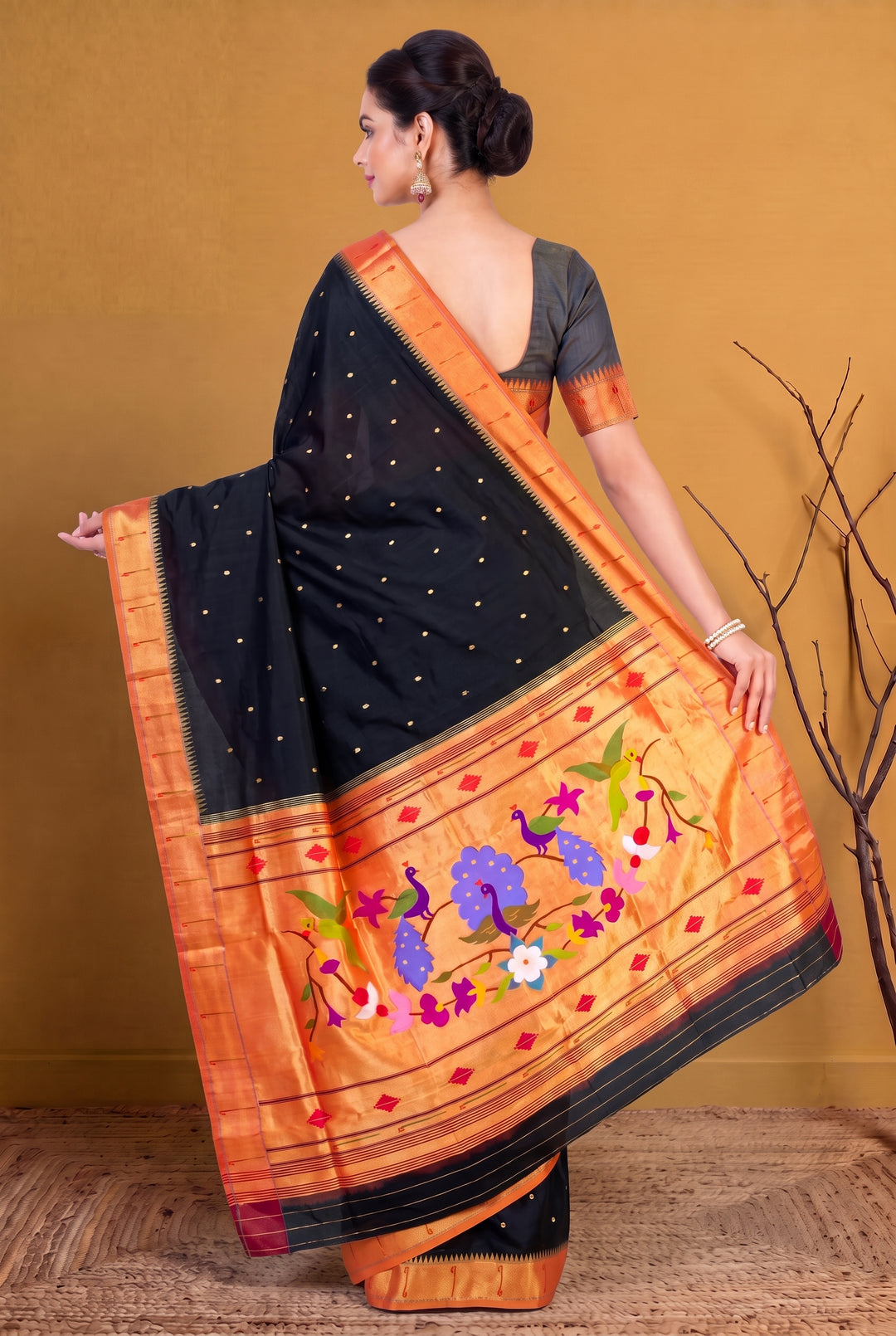 Black Rich Pallu Silk Paithani Saree