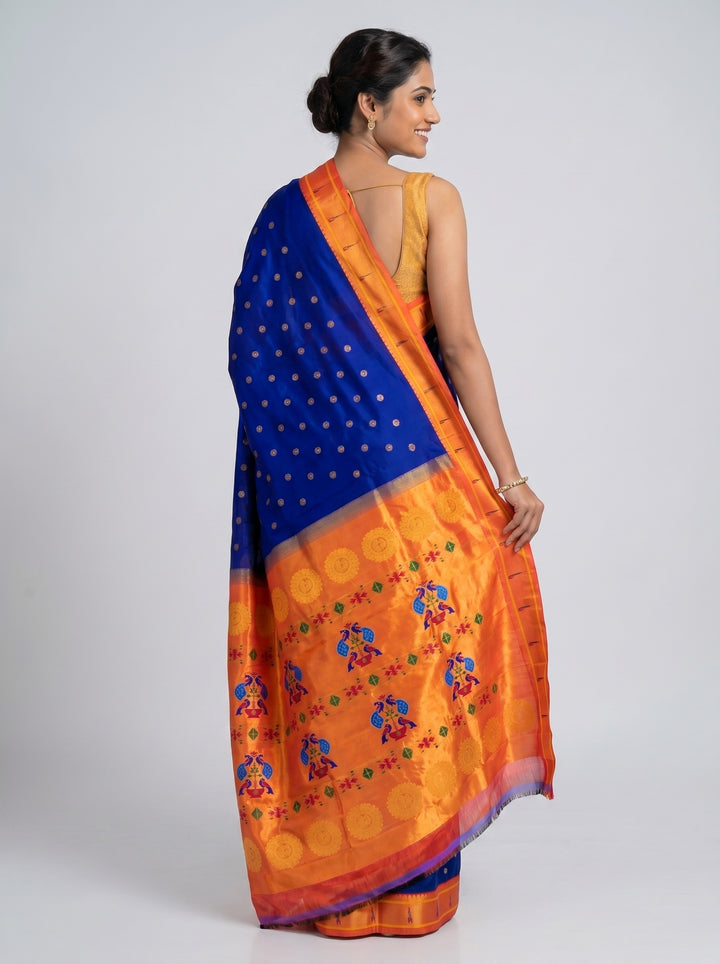 Royal Blue Silk Paithani Saree