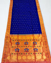 Royal blue muniya silk paithani saree