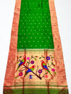 Bottle Green Triple Muniya Rich Pallu Silk Paithani