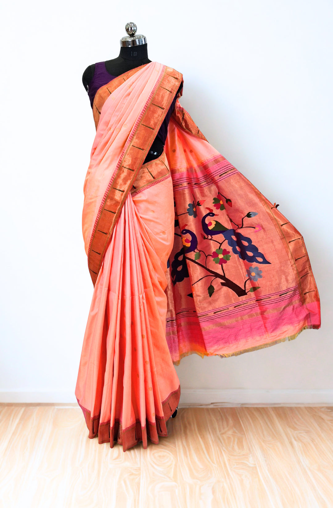 Baby Pink Paithani with Muniya Border
