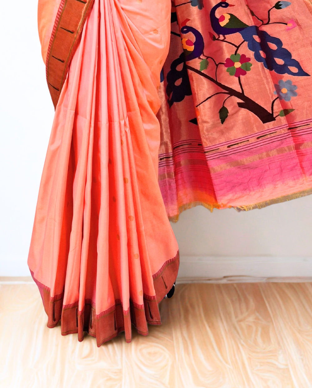 Baby Pink Paithani with Muniya Border