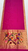 Fuchsia pink muniya rich pallu silk paithani saree