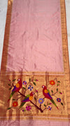 Baby pibk rich pallu muniya silk paithani saree